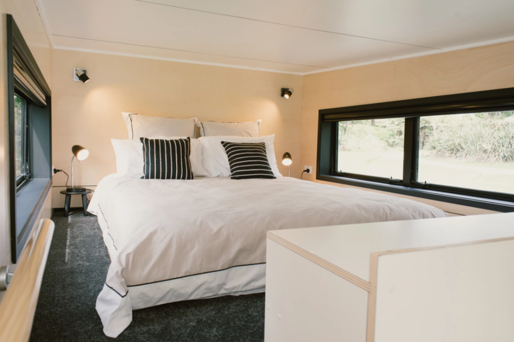 Bedroom loft with air mattress.