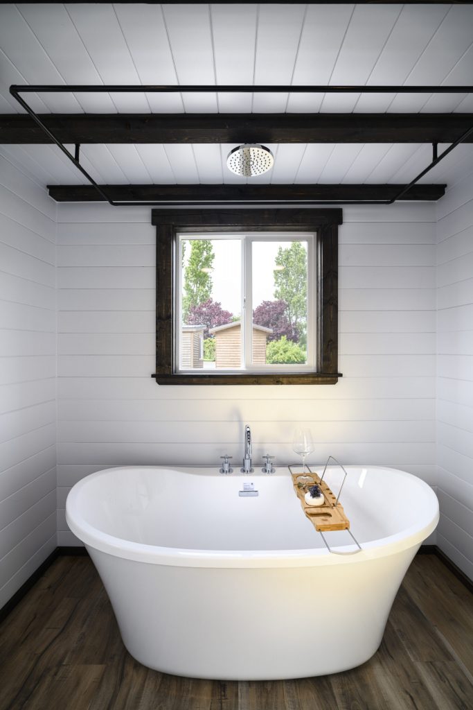 The Loft tiny house shower tub combo