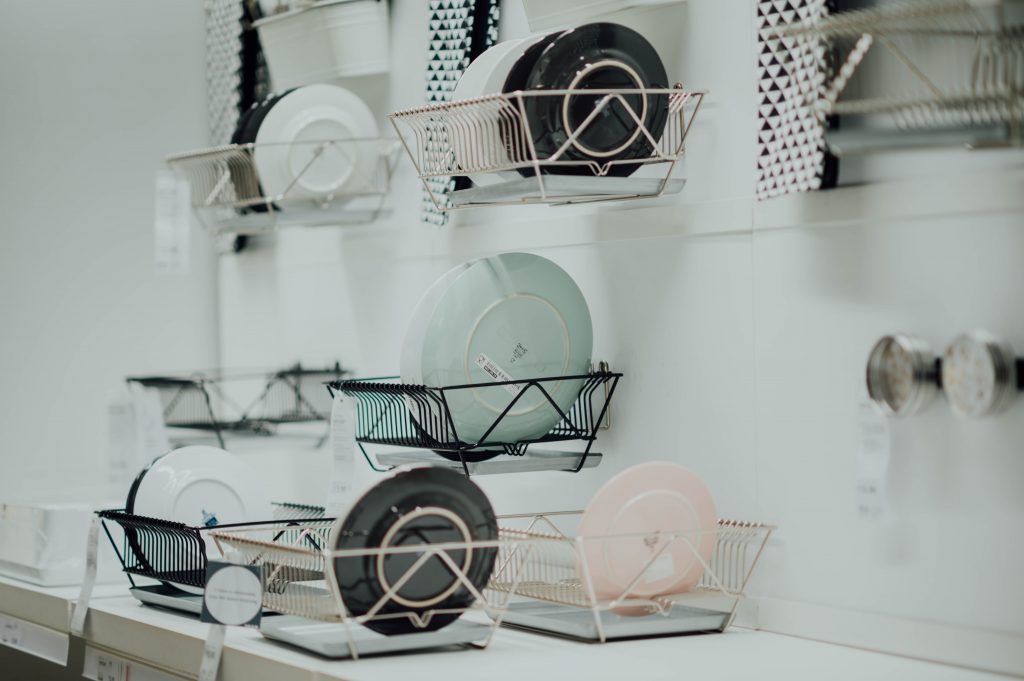 A tiny house kitchen dish drainer or drying rack is a piece of key space saving equipment for your tiny house kitchen.
