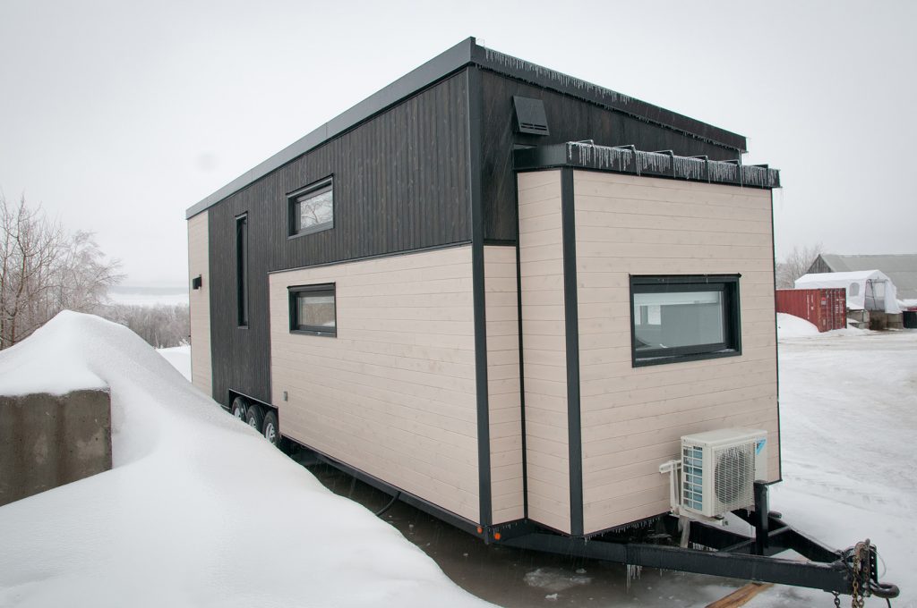 Although the charme tiny house does not use a propane heater, it was built in a cold climate that would benefit from a powerful heating system.