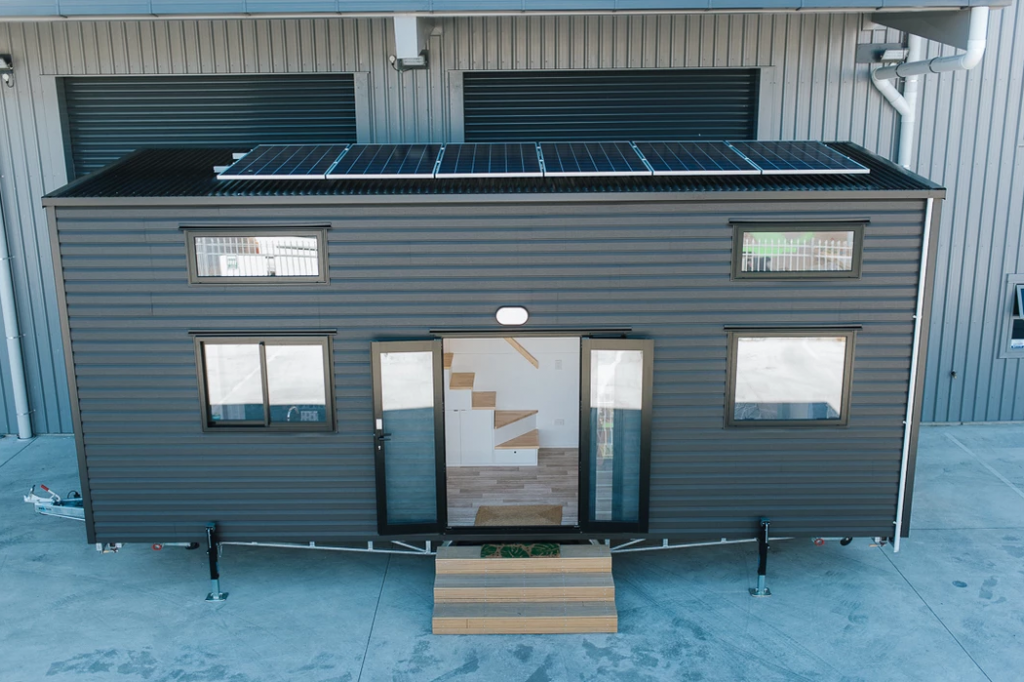 The exterior of the iBot tiny house.