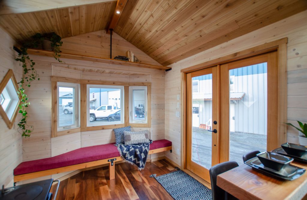 the living area in the huckleberry tiny house.