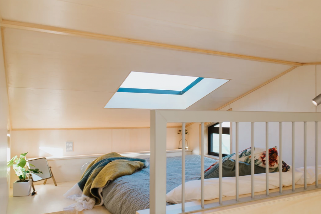 The loft in the First Light Tiny House by Build Tiny with amazing privacy